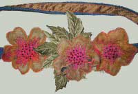 detail from hand made merino wool felt flower belt